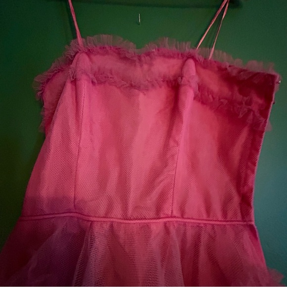 CHERRY FIZZ Incredible Vintage 1950s Pink Tulle + Satin Party Dress sz XS - Picture 5 of 16